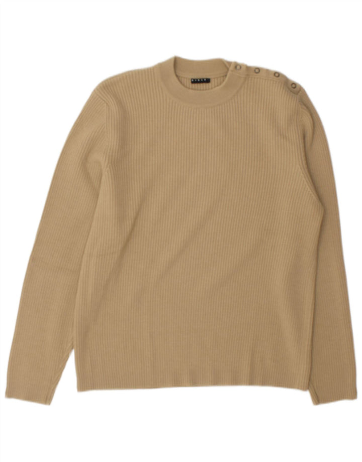 Мужской джемпер с круглым вырезом Sisley XL, бежевый, шерстяной