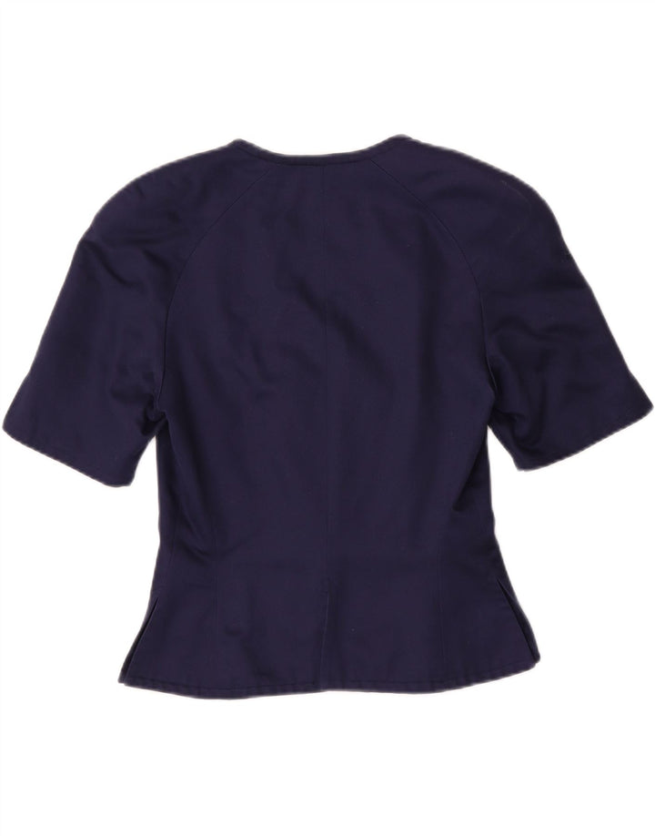 CACHAREL Womens Crop Short Sleeve Blazer Jacket EU 38 Medium Navy Blue Vintage Cacharel and Second-Hand Cacharel from Messina Hembry 