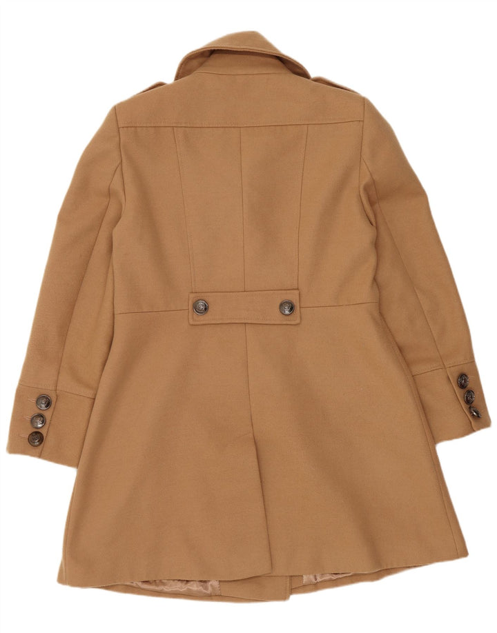 Женское двубортное пальто Wallis UK 14, большой размер, бежевый полиэстер