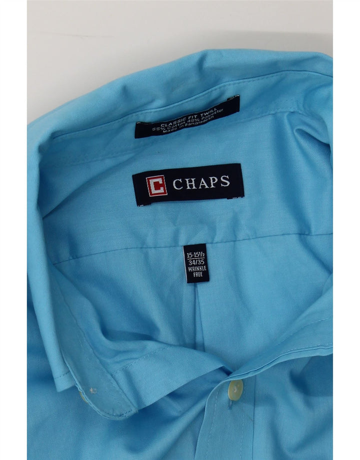 CHAPS Mens Classic Fit Shirt Size 15 1/2  Medium Blue Cotton Vintage Chaps and Second-Hand Chaps from Messina Hembry 