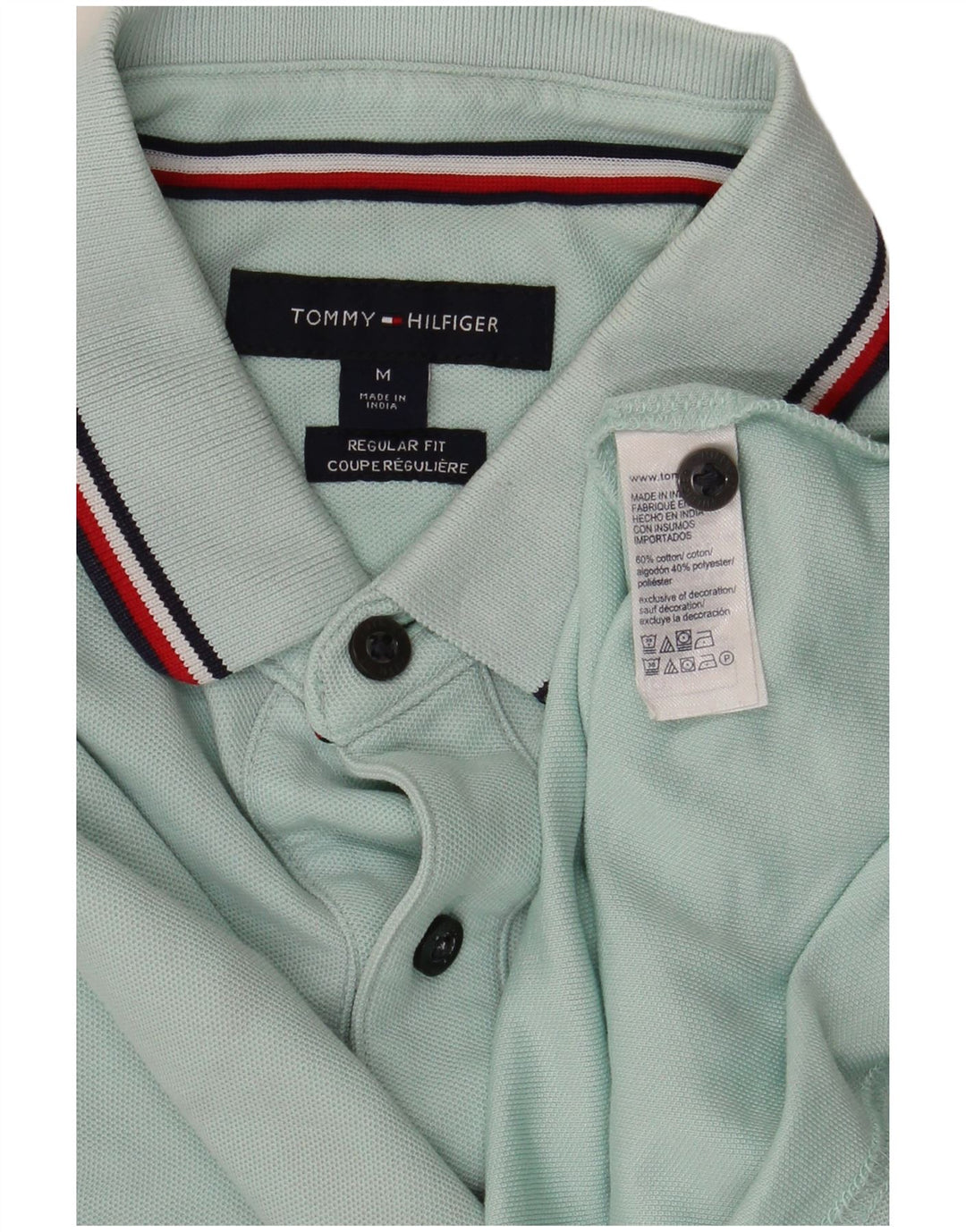 Мужская рубашка-поло обычного кроя Tommy Hilfiger, средний бирюзовый хлопок