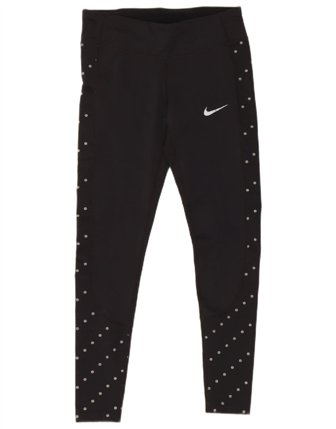 Женские леггинсы Nike Dri Fit UK 10, маленькие черные полиэстер в горошек