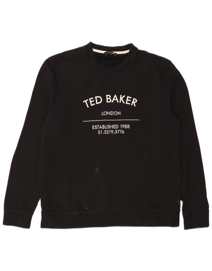 Мужской свитшот с рисунком Ted Baker, размер 4, большой, черный, хлопок