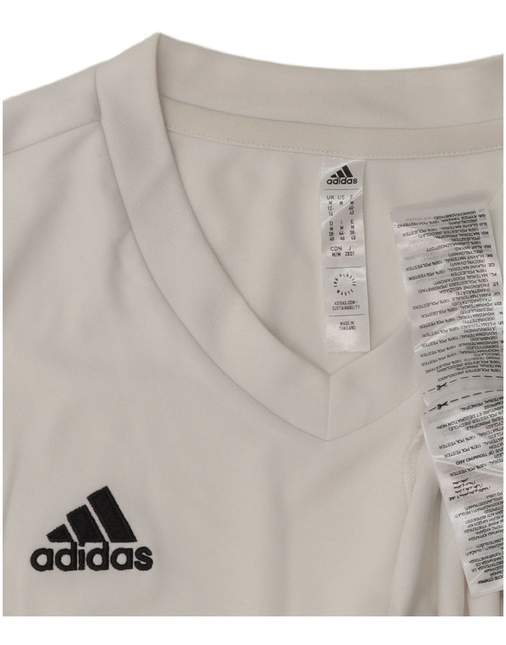 ADIDAS Womens Aeroready T-Shirt Top UK 12/14 Medium White Polyester