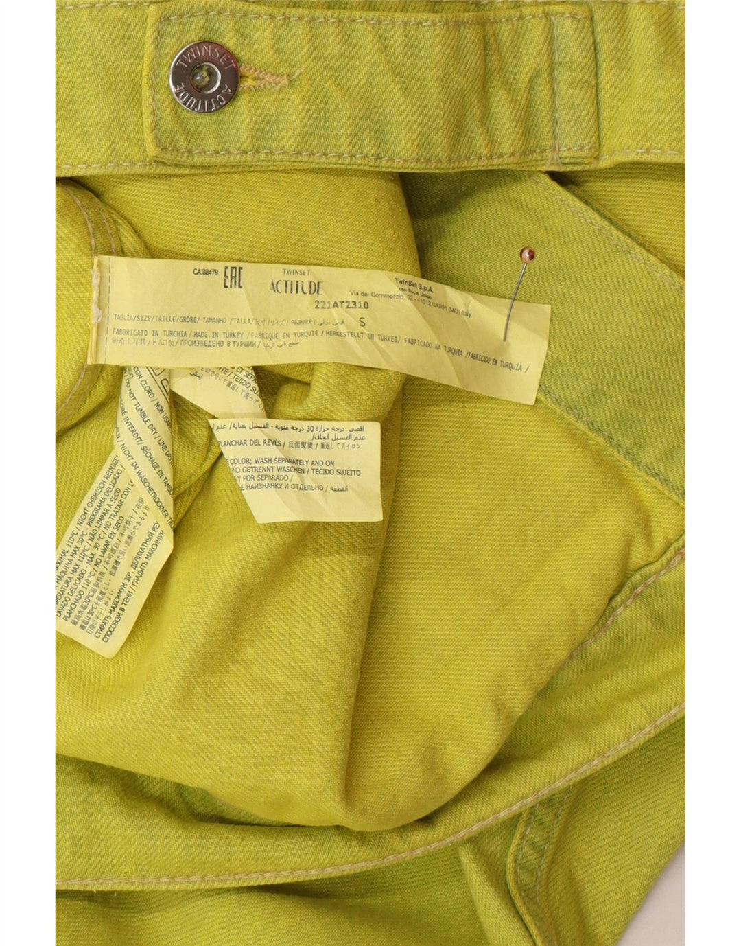 TWINSET Женская джинсовая куртка оверсайз, размер 10, Великобритания, маленькая зеленая хлопковая мода