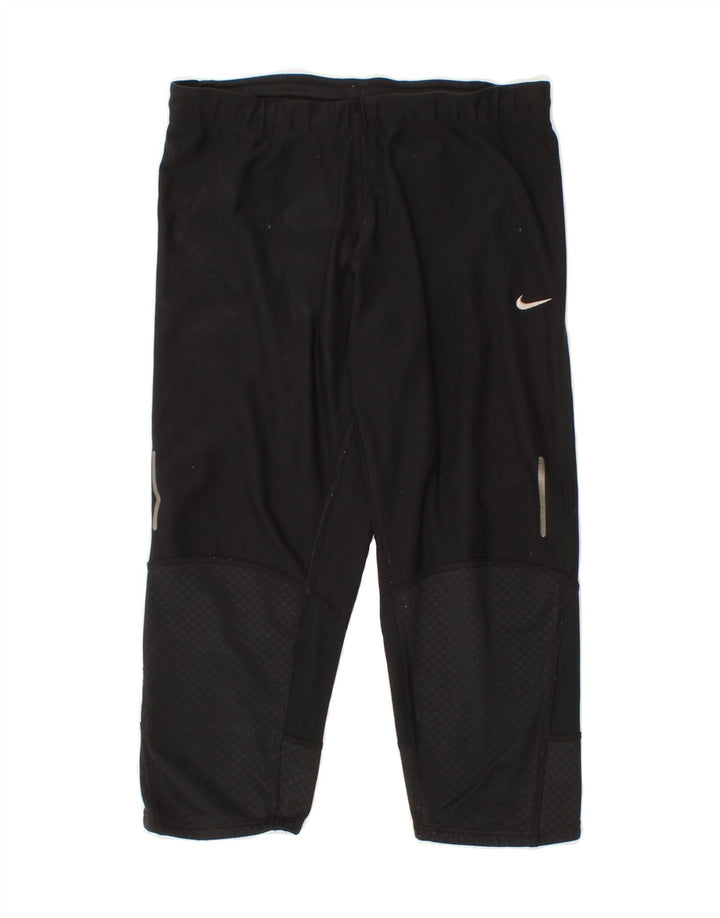 NIKE Womens Dri Fit Capri Tracksuit Trousers UK 10 Small  Black Polyester Vintage Nike and Second-Hand Nike from Messina Hembry 