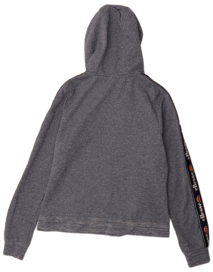 ELLESSE Womens Graphic Zip Hoodie Sweater UK 10 Small Navy Blue Polyester