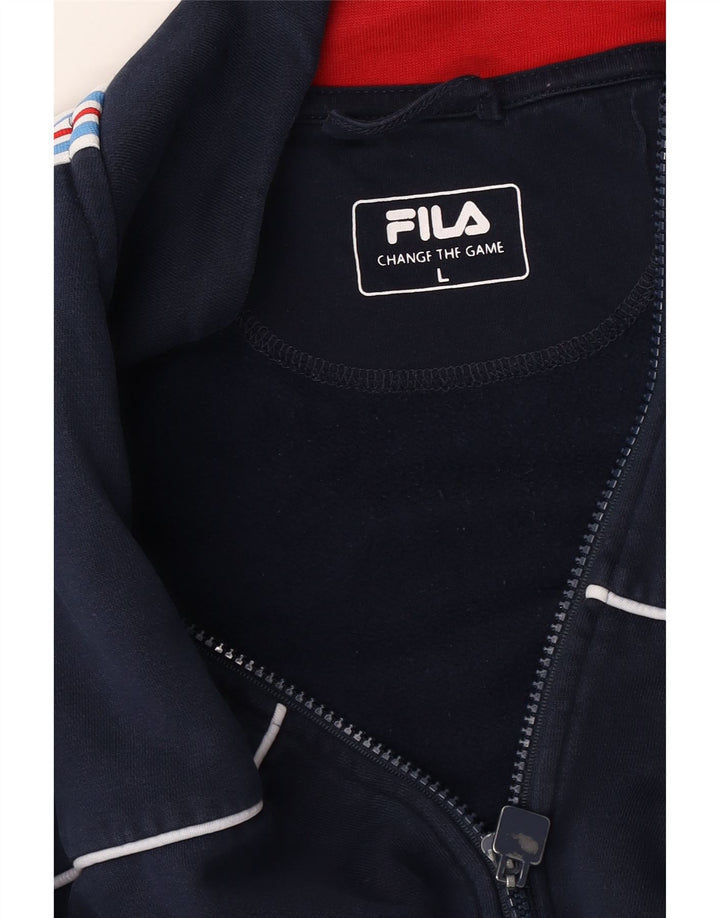 Мужской спортивный костюм Fila, большая темно-синяя полосатая куртка