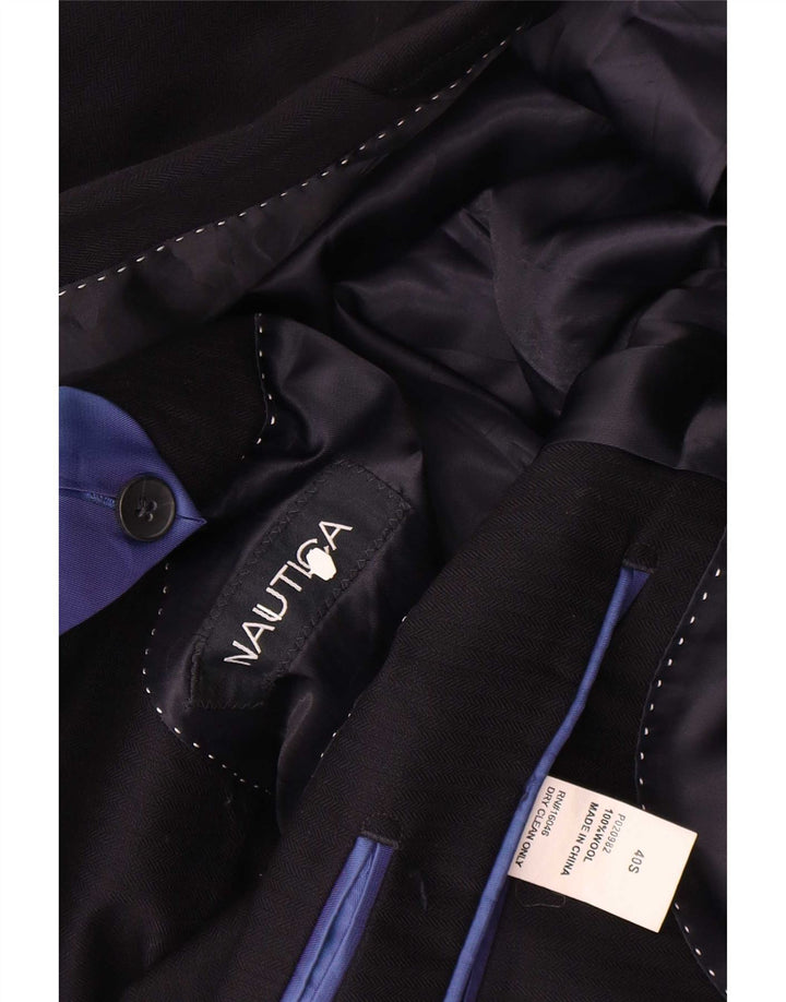 Мужской пиджак Nautica с 2 пуговицами UK 40, большой темно-синий, шерстяной
