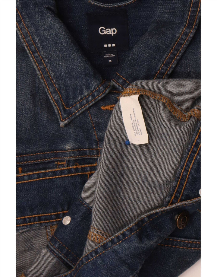 Женская укороченная джинсовая куртка Gap UK 14, хлопок среднего синего цвета