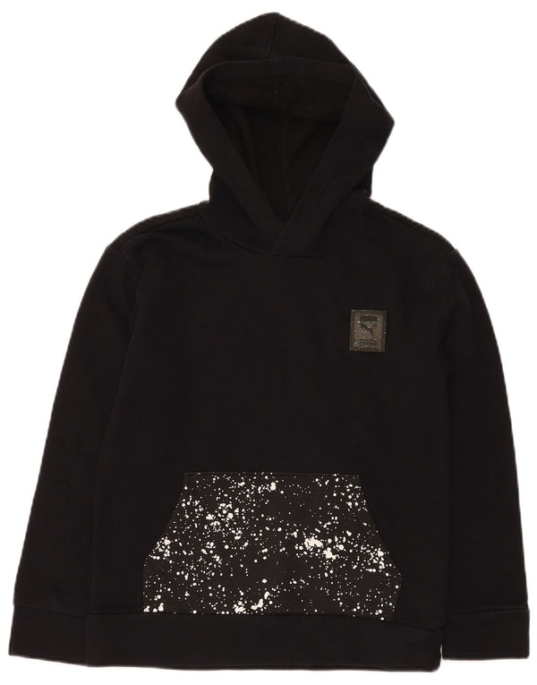 Толстовка с капюшоном PUMA для мальчиков 10–11 лет, средний черный в пятнистый цвет