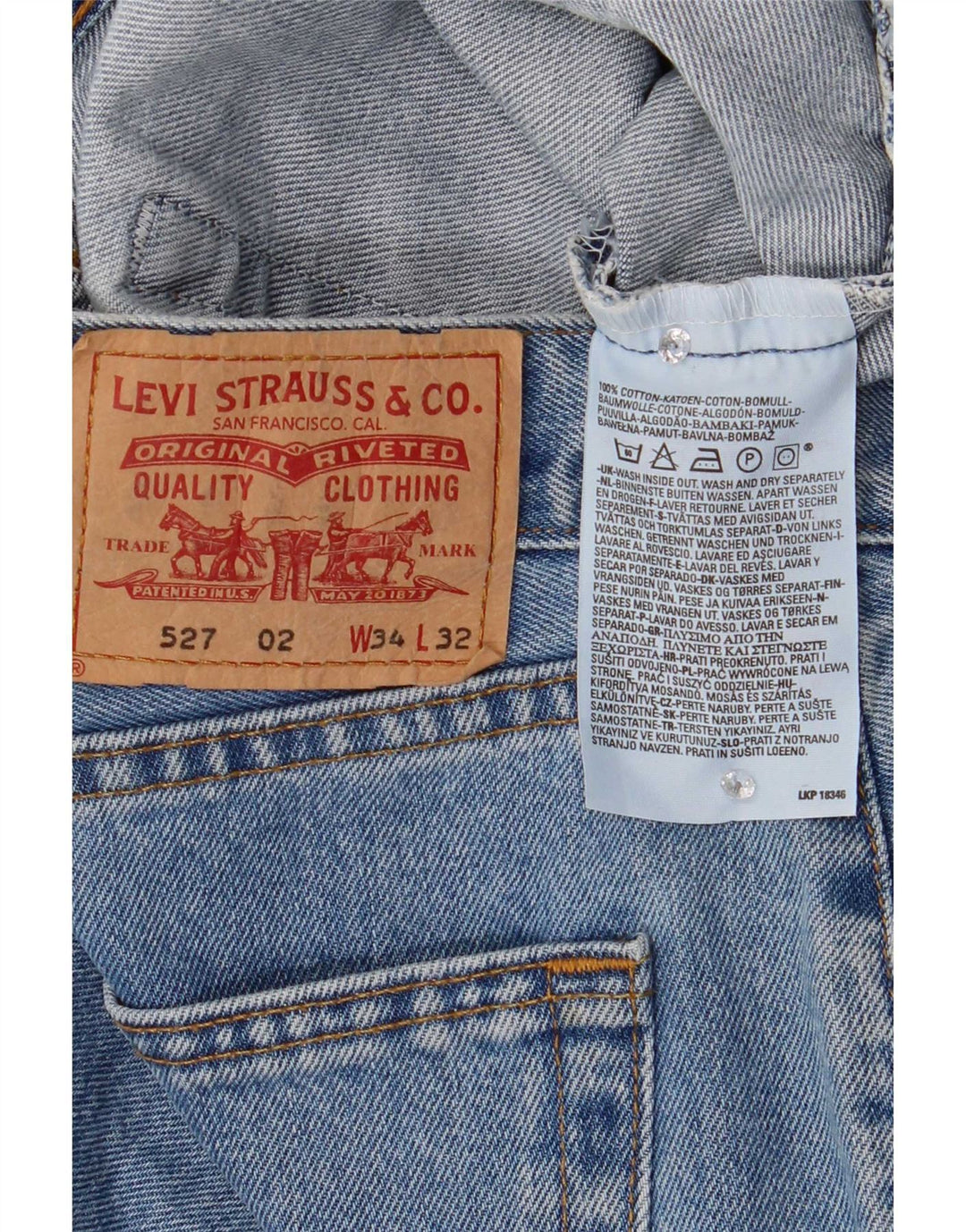 Мужские джинсы Levi's 527 Bootcut W34 L32 синие, хлопок