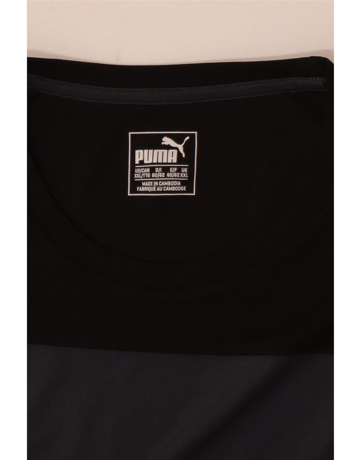 Мужская футболка PUMA Top 2XL черная с цветными блоками