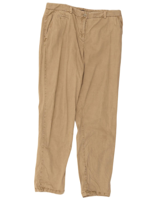 Женские прямые брюки чинос Marks & Spencer UK 14, большие W32 L29, бежевые