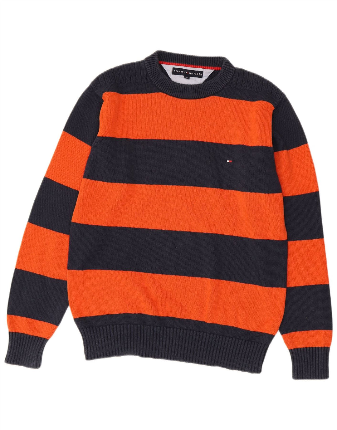 Мужской джемпер с круглым вырезом Tommy Hilfiger, средний темно-синий с цветными блоками