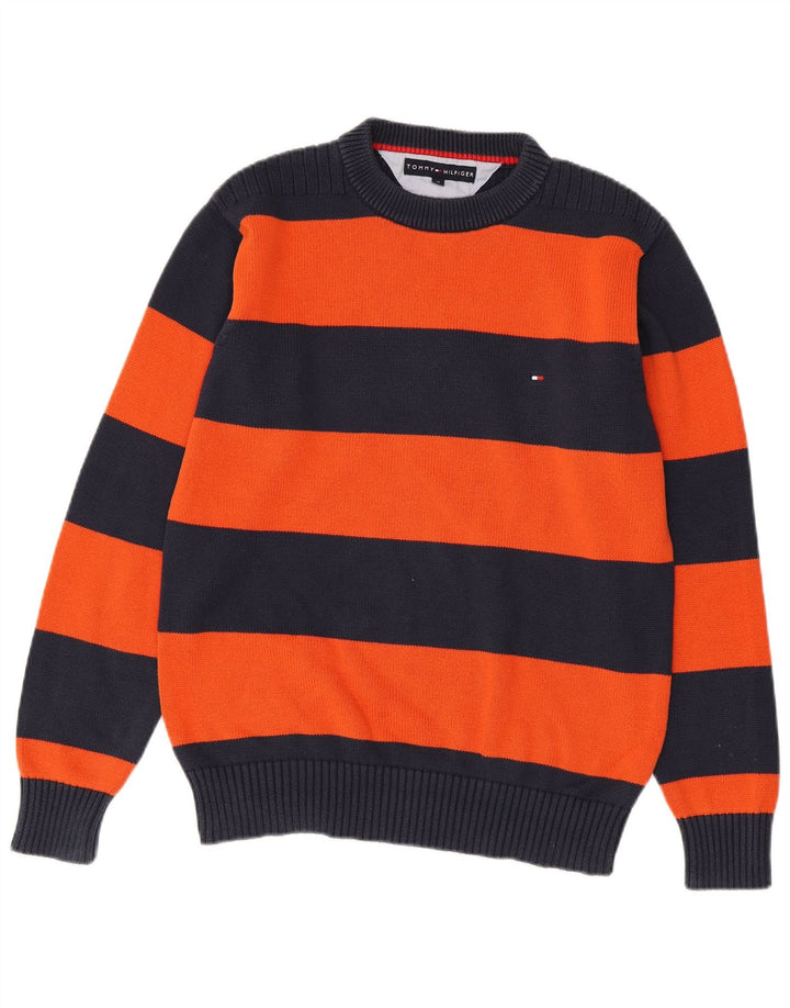 Мужской джемпер с круглым вырезом Tommy Hilfiger, средний темно-синий с цветными блоками
