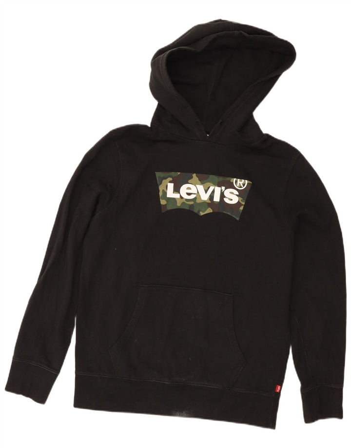 Мужской джемпер с капюшоном Levi's, маленький черный, хлопковый