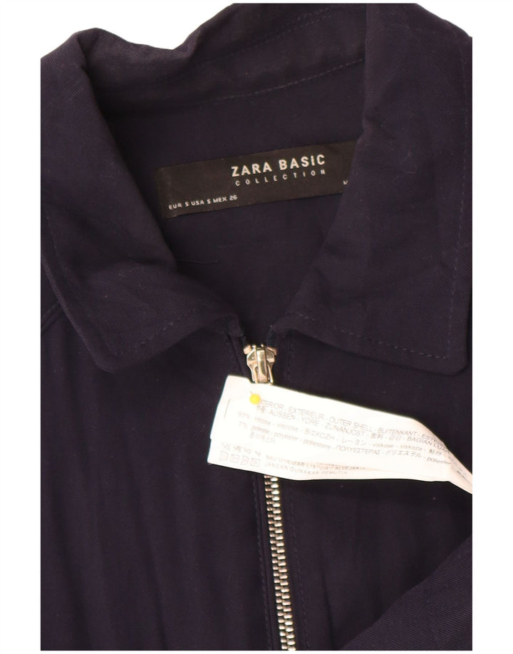 Женский бомбер Zara UK 10, маленький размер, темно-синий, вискоза