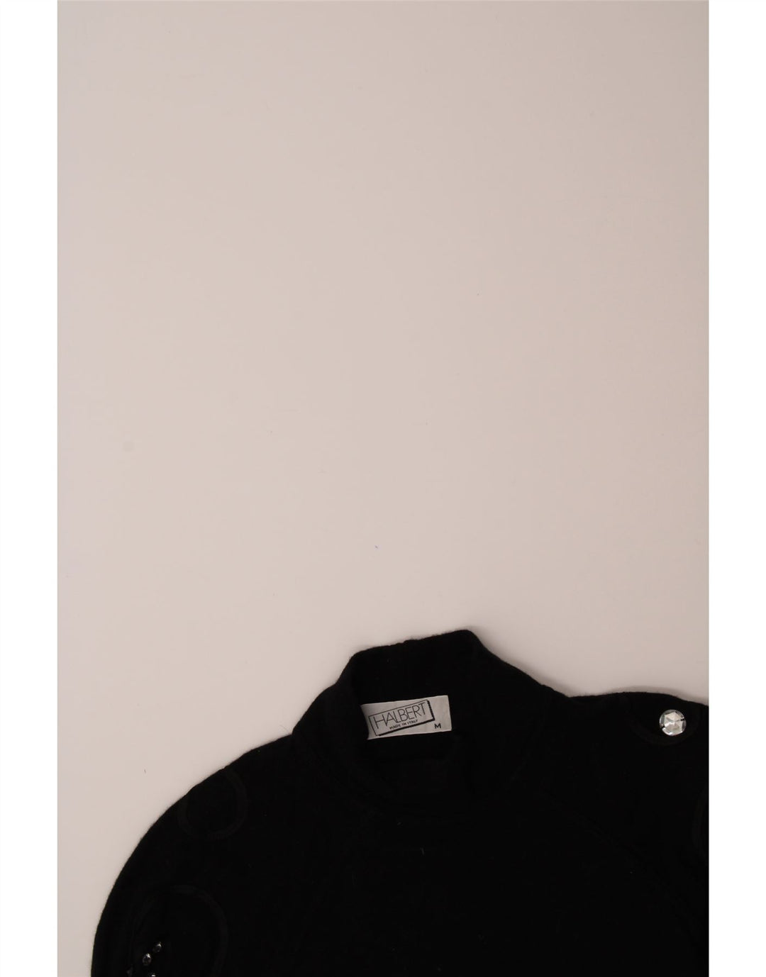 VINTAGE Womens Turtle Neck Jumper Sweater UK 14 Medium Black Wool Vintage Vintage and Second-Hand Vintage from Messina Hembry 