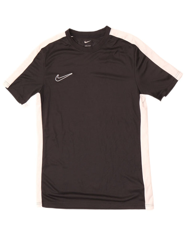 Женская футболка Nike Dri Fit Slim Top UK 12, средний черный цвет с блоками