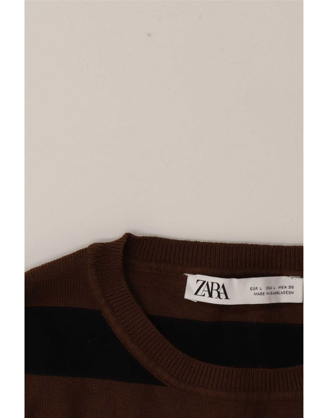 Женская укороченная блузка Zara UK 14, большая коричневая полоска