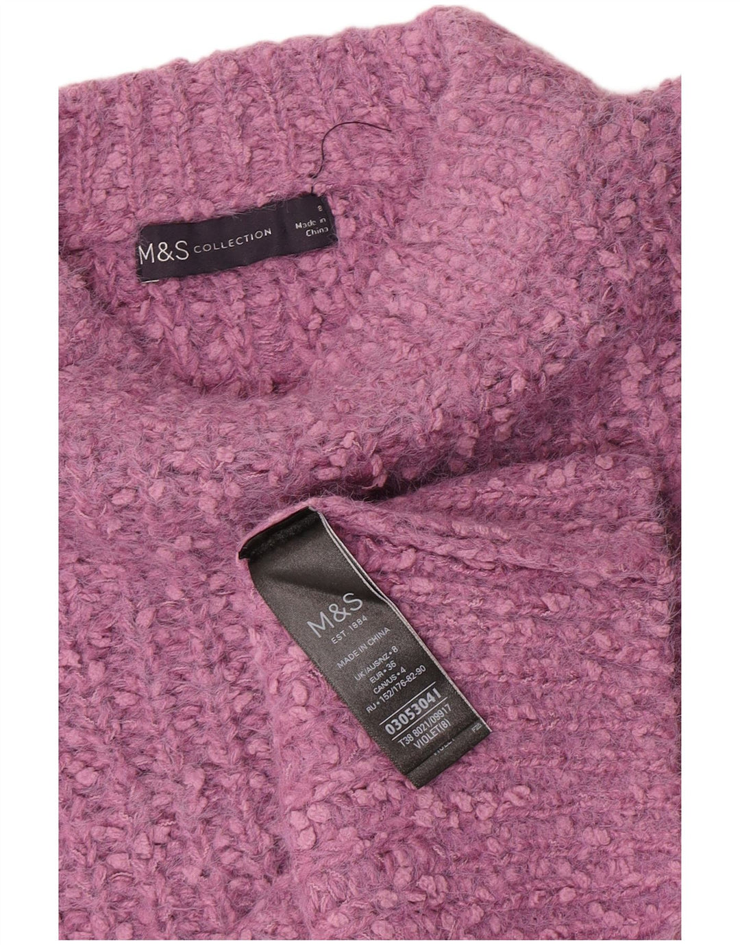Женский джемпер с вырезом «лодочка» Marks & Spencer, Великобритания, 8, маленький, фиолетовый, полиэстер