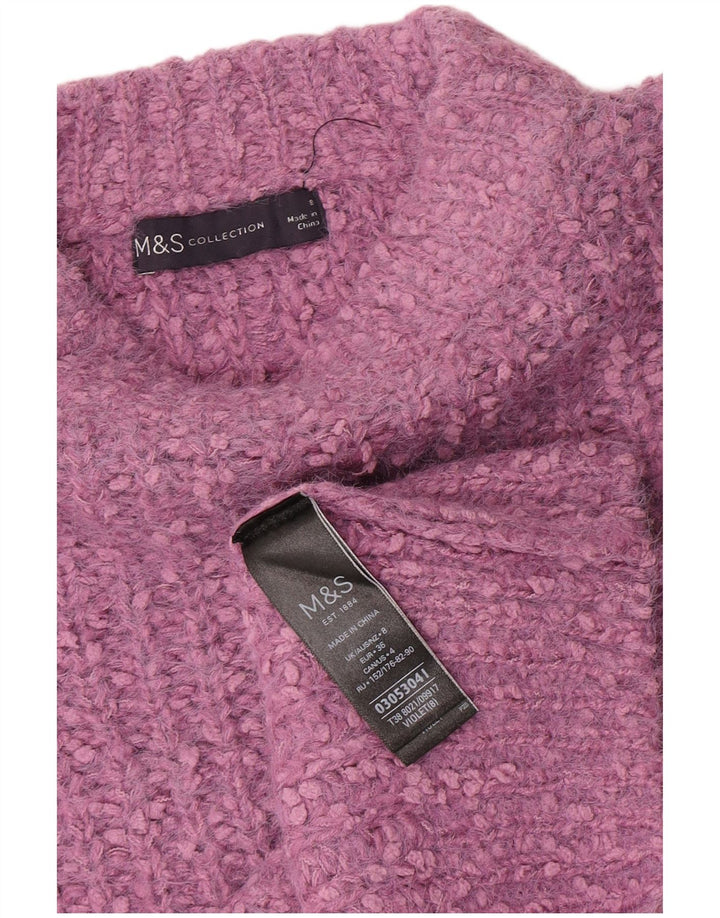 Женский джемпер с вырезом «лодочка» Marks & Spencer, Великобритания, 8, маленький, фиолетовый, полиэстер