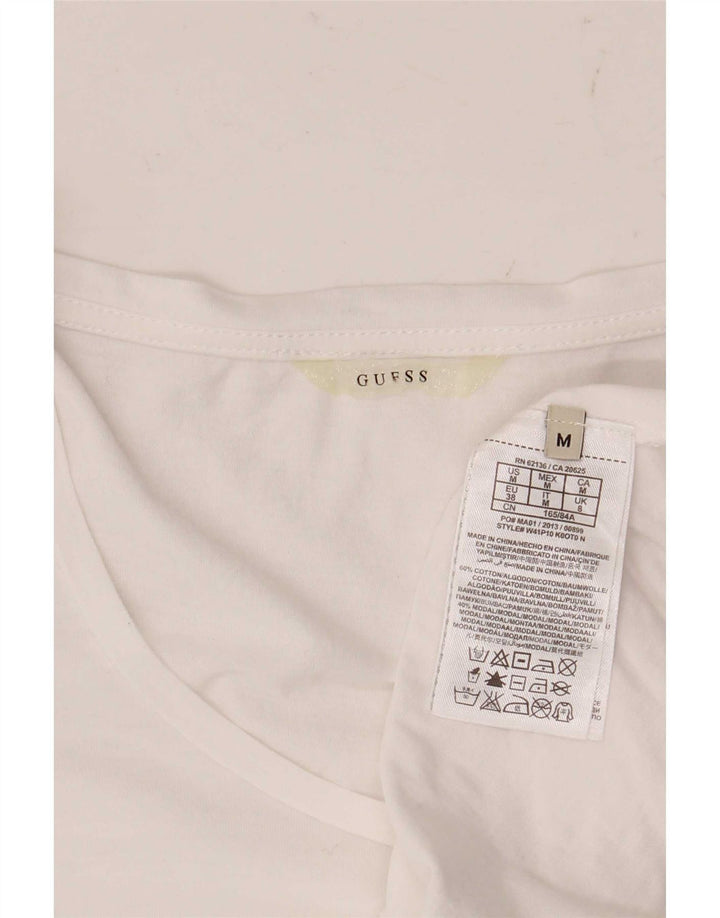 Женская футболка Guess Top UK 8, маленькая, белый хлопок