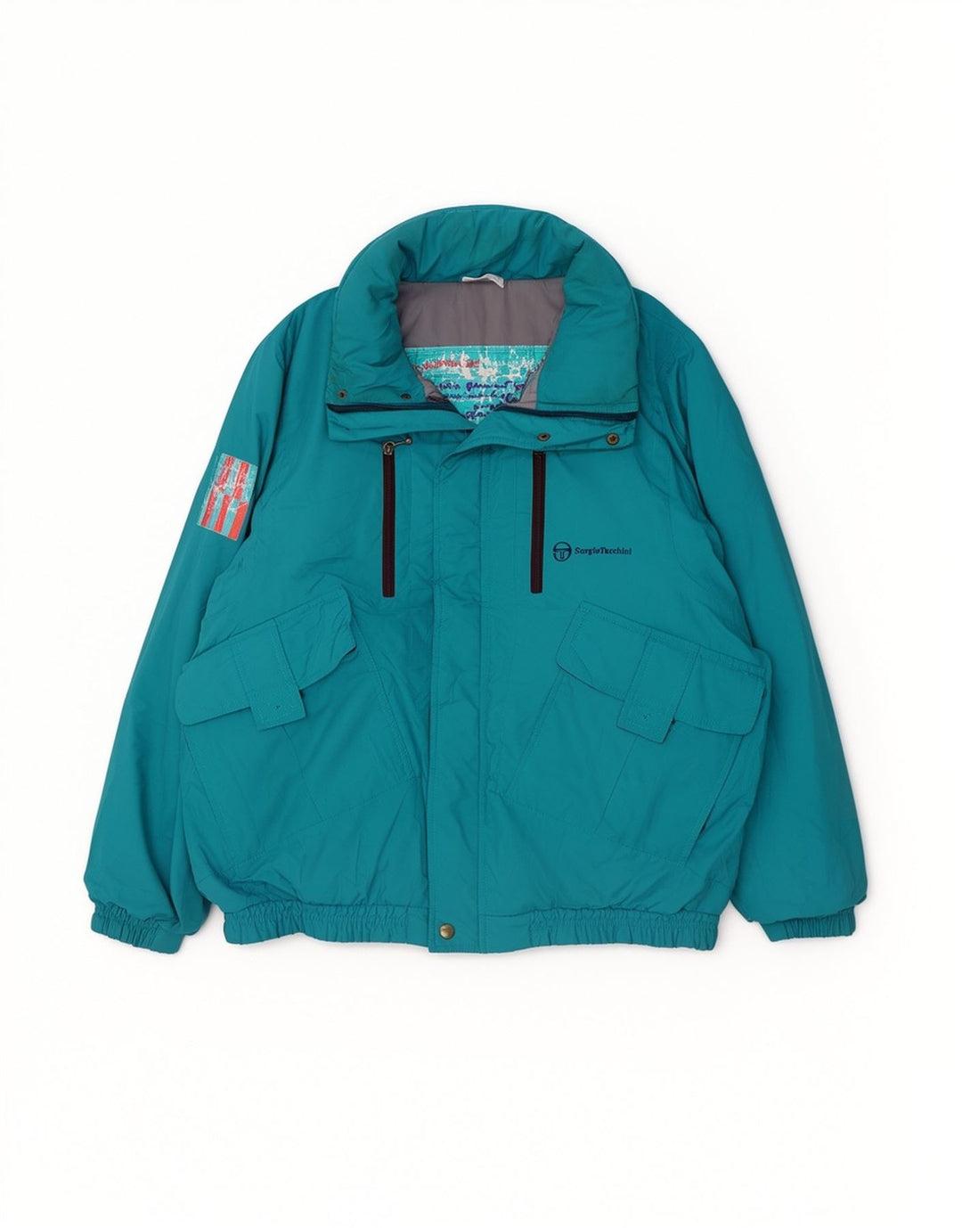 Мужская лыжная куртка Sergio Tacchini UK 42 XL зеленая, полиэстер