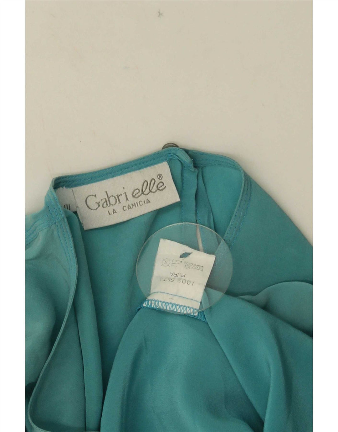 Женская блузка Gabri elle La Camicia Top UK 16, большой синий шелк