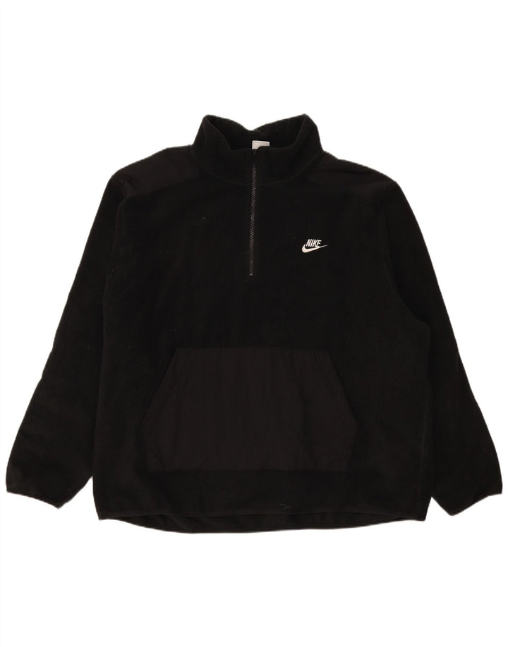 Мужской флисовый джемпер с воротником на молнии Nike 2XL, черный
