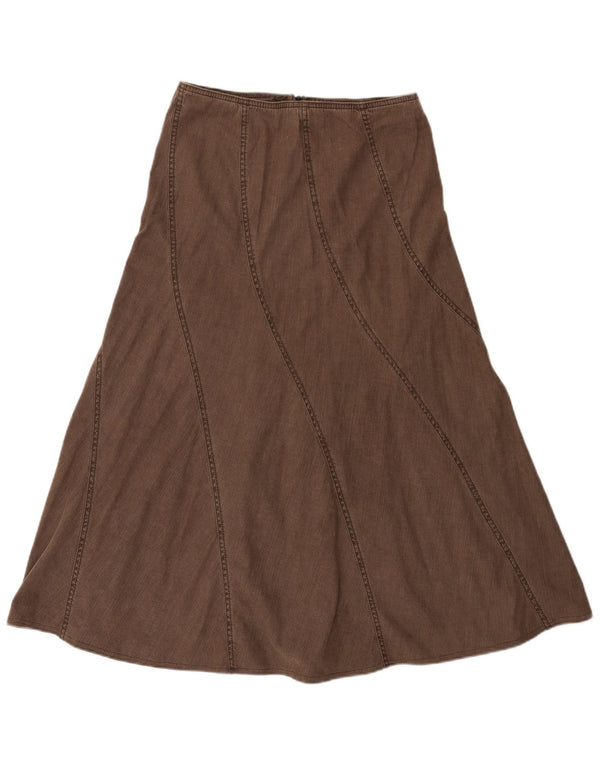 Женская джинсовая юбка Marks & Spencer UK 10, маленькая W28, коричневый хлопок