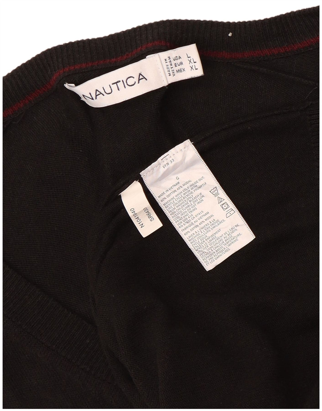 Мужской джемпер с v-образным вырезом Nautica, большой черный хлопковый свитер