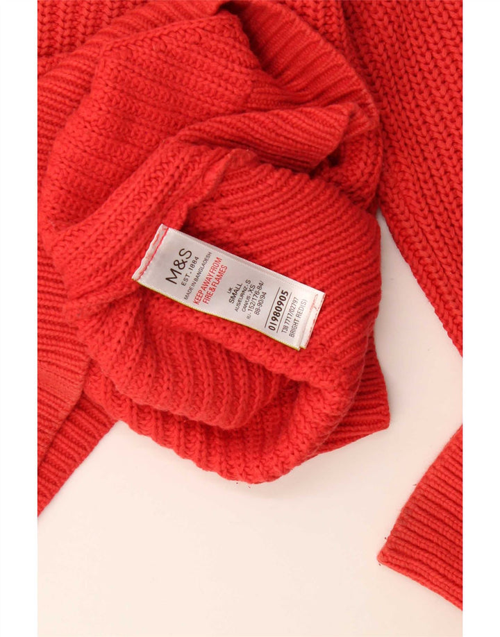 Мужской джемпер с круглым вырезом Marks & Spencer, маленький красный хлопковый свитер