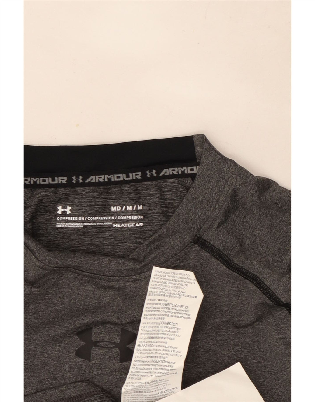 Мужской топ Under Armour Heat Gear с длинным рукавом, средний серый с цветными блоками