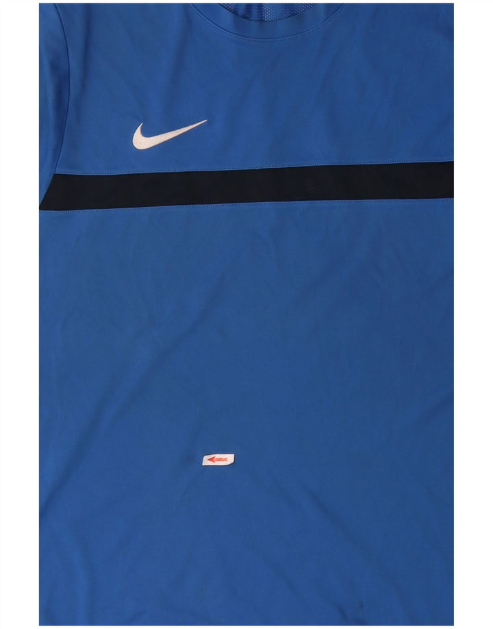 Мужская футболка NIKE Dri Fit 2XL, синяя, полиэстер с цветными блоками