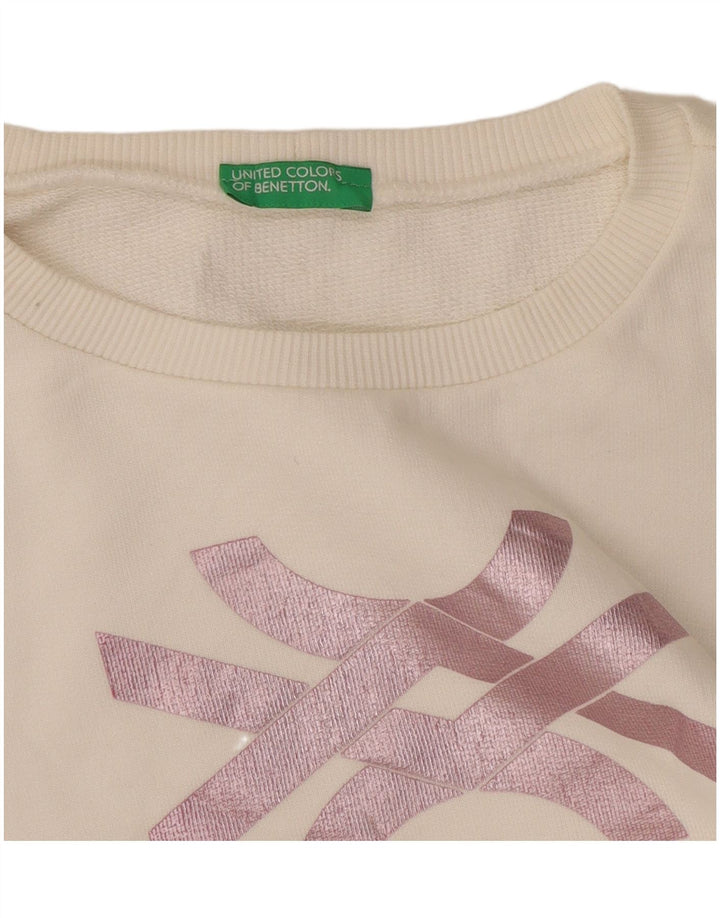 Женский свитер с рисунком Benetton UK 10, маленький белый