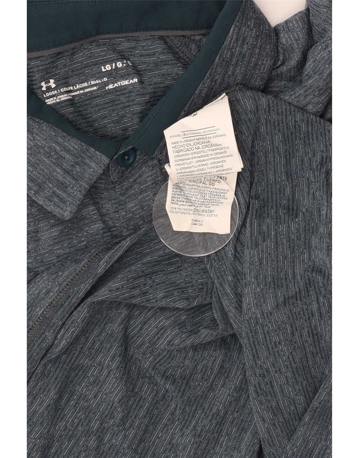 Мужская рубашка-поло Under Armour Heat Gear, большой синий полиэстер с крапинками