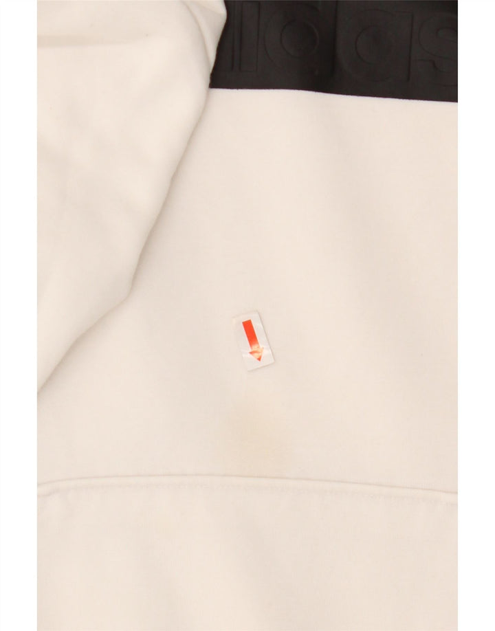 Женский джемпер с капюшоном Adidas с графическим рисунком, Великобритания, маленький размер 8/10, белый полиэстер