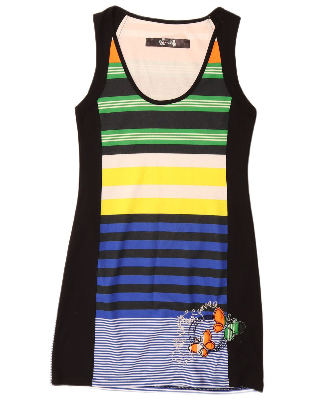 Женское платье-футболка с рисунком DESIGUAL UK 12, средний размер, разноцветная бабочка