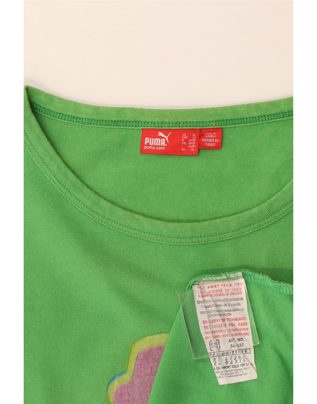 Мужская футболка с рисунком Puma XL, зеленый хлопок