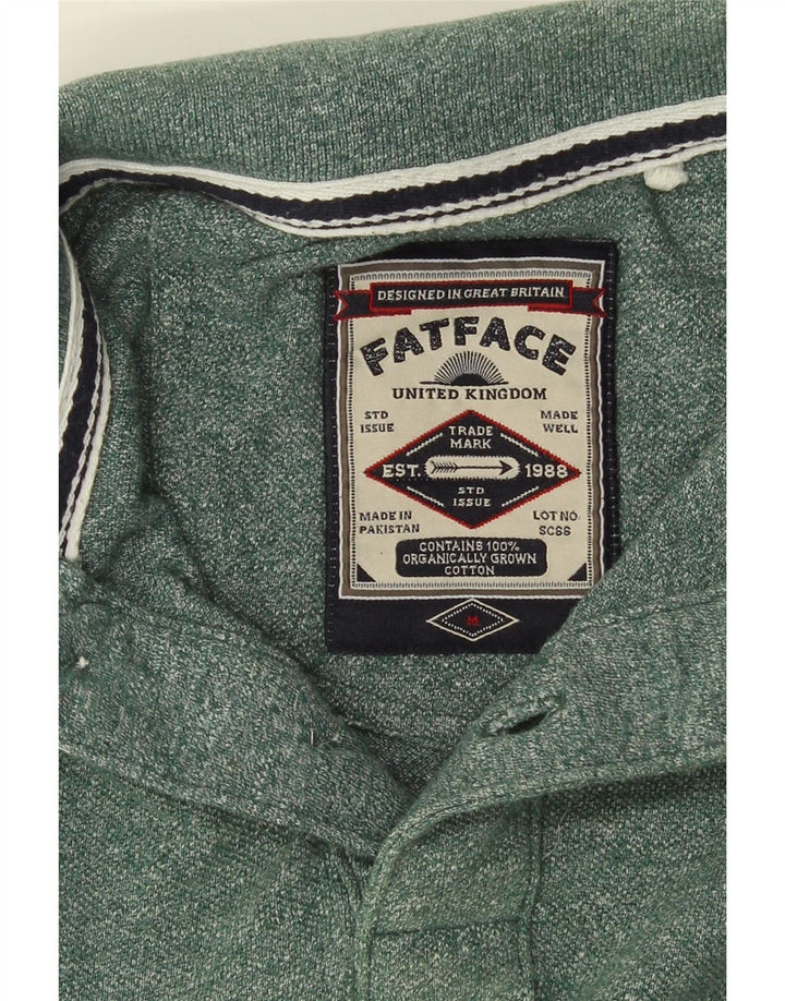 Мужская рубашка поло FAT FACE, хлопок, зеленая полоска среднего размера