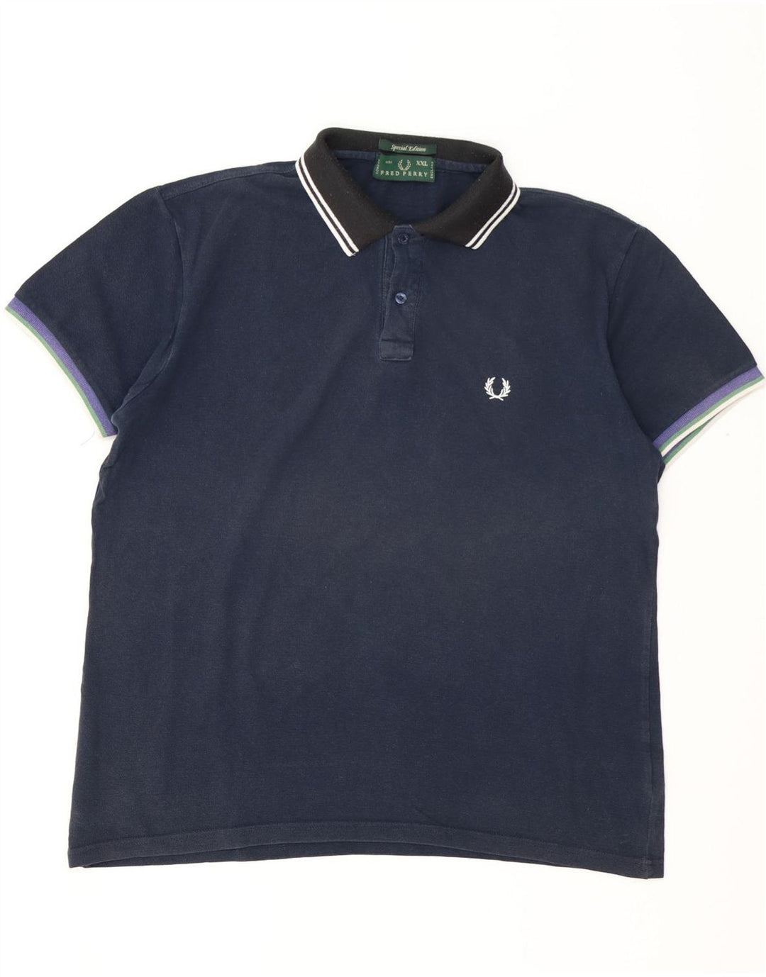 Мужская рубашка-поло для регби FRED PERRY 2XL темно-синяя, хлопок