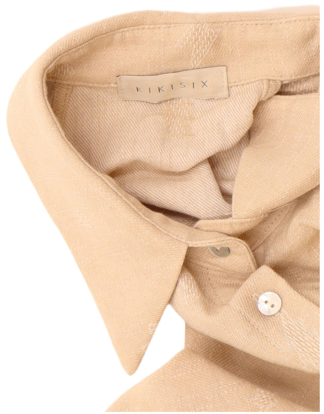 KIKISIX Женское платье макси без рукавов с абстрактным узором, Великобритания 14, средний бежевый