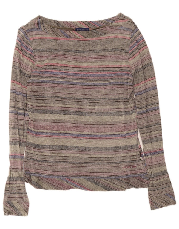 Джинсы Trussardi Женские с длинным рукавом UK 18 XL Серые в полоску