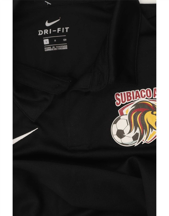 Мужская рубашка-поло с графическим рисунком Nike Dri Fit, маленькая черная, с цветными блоками