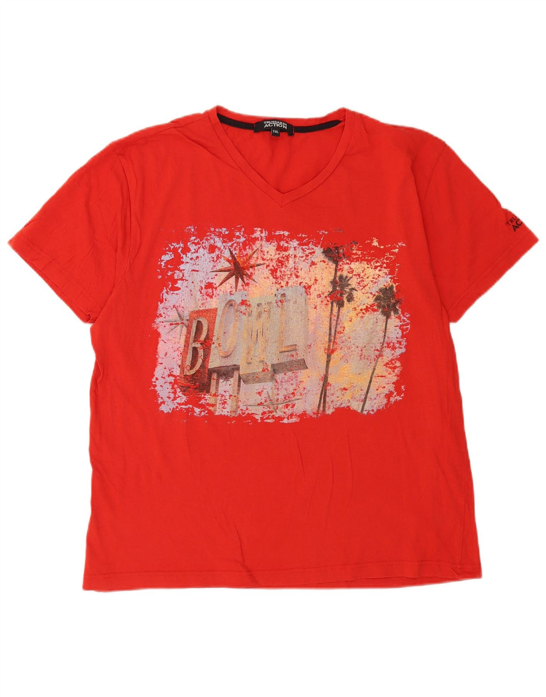 Мужская футболка с рисунком Trussardi 2XL, красная