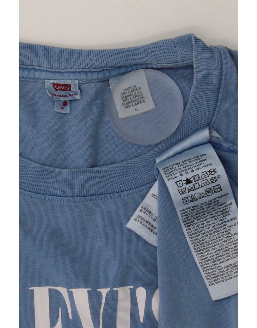 Женская футболка с рисунком Levi's Top UK 14, средний синий хлопок, хлопок