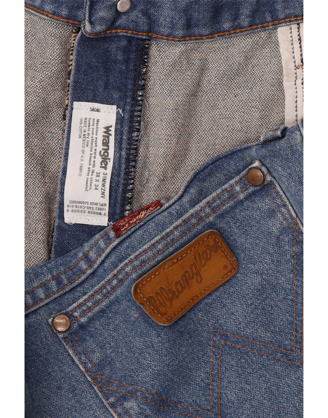 Мужские прямые джинсы Wrangler W38 L30 синие, хлопок