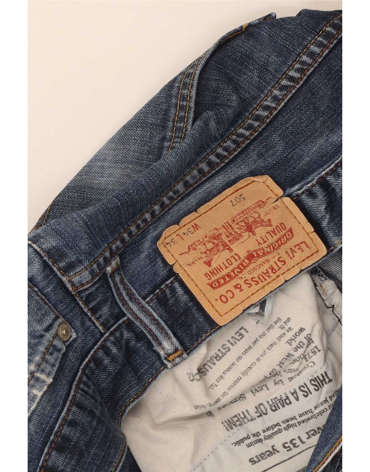 Мужские джинсы Levi's 507 с потертостями Bootcut W34 L30, синий хлопок